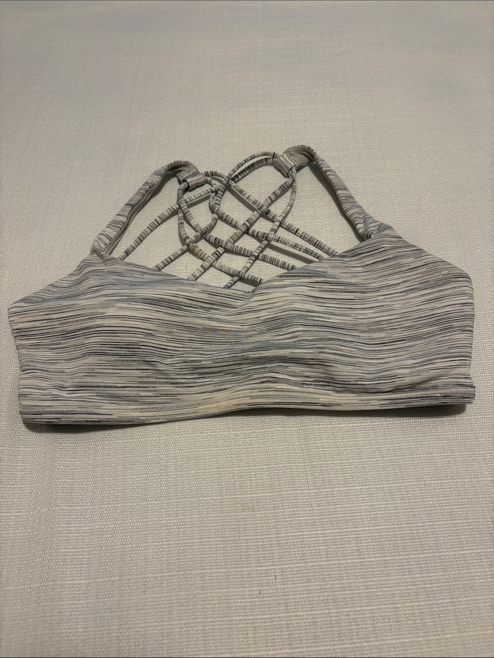 lululemon athletica Heathered Light Grey Strappy Sports Bra